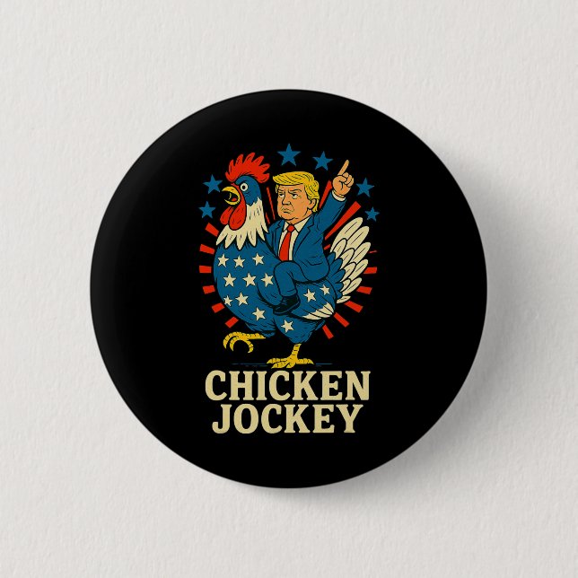 Chicken Jockey Trump Funny Meme 2 Button (Vorderseite)