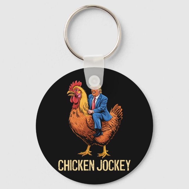 Chicken Jockey Trump Funny Meme 5 Schlüsselanhänger (Vorderseite)