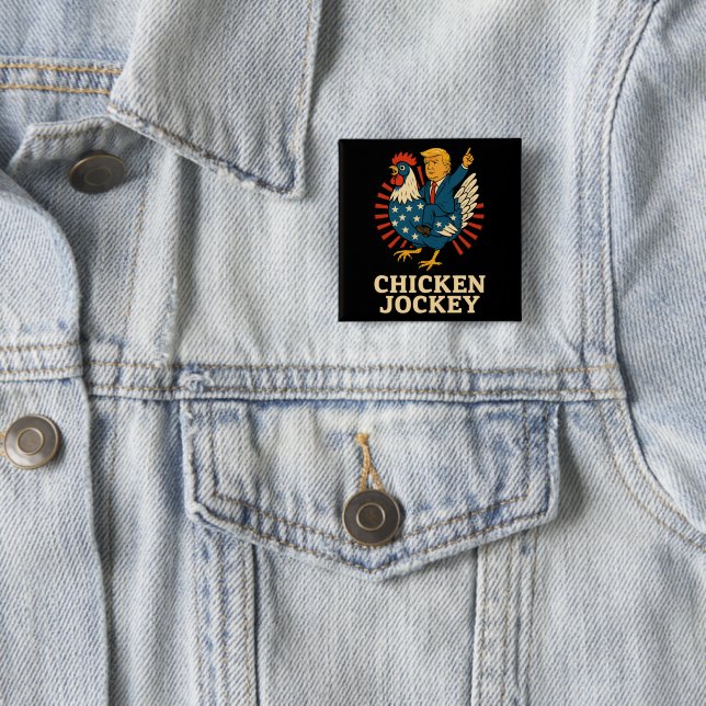 Chicken Jockey Trump Funny Meme Button (Beispiel)
