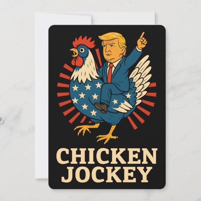 Chicken Jockey Trump Funny Meme Einladung (Vorderseite)