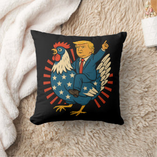 Chicken Jockey Trump Funny Meme Kissen