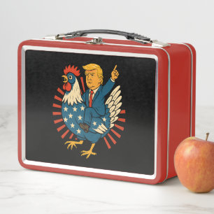 Chicken Jockey Trump Funny Meme Metall Brotdose