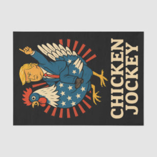 Chicken Jockey Trump Funny Meme Seidenpapier