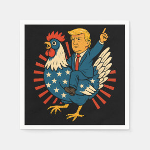 Chicken Jockey Trump Funny Meme Serviette