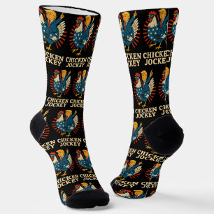 Chicken Jockey Trump Funny Meme Socken