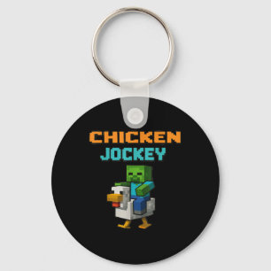 Chicken Jockey Zombie Pixel Art Zombie Gamer Funny Schlüsselanhänger