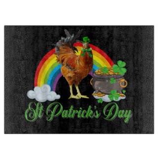 Chicken Kleeblatt St Patricks Day Chicken Irish Gi Schneidebrett