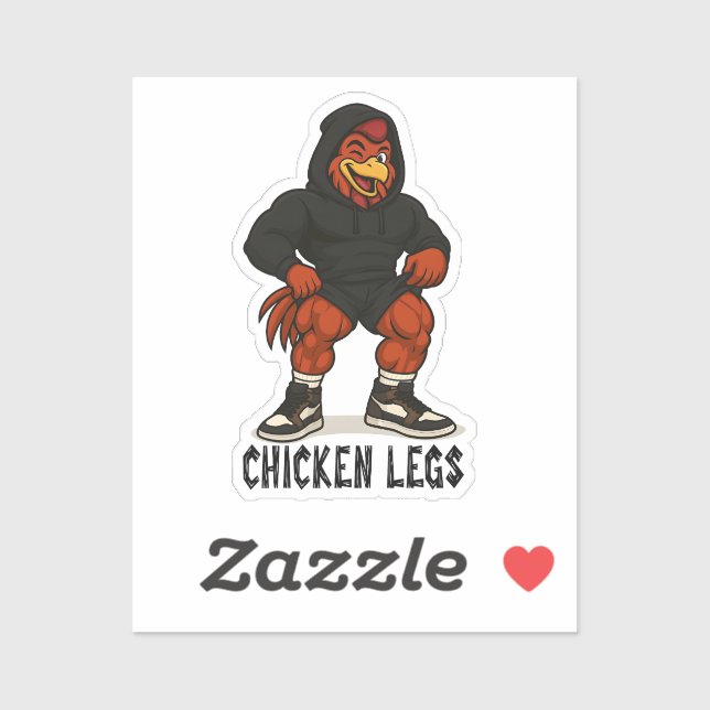 Chicken Legs – Funny Jacked Chicken Gym Workout Aufkleber (Blatt)