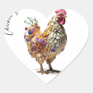 Chicken Life Coeur Sticker Hen Rooster Sticker