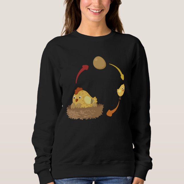Chicken life cycle chick chicken chicken eggs chic sweatshirt (Vorderseite)