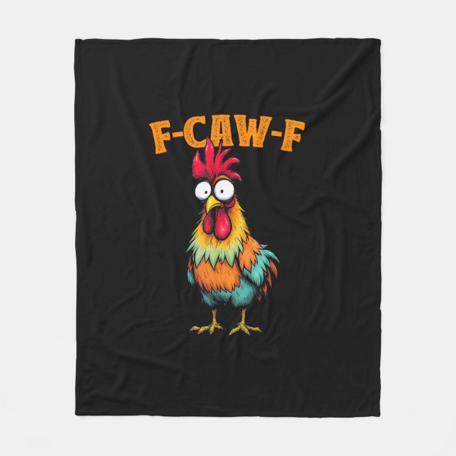 Chicken Lover Funny F-Caw-F Chicken Fleecedecke (Vorderseite)