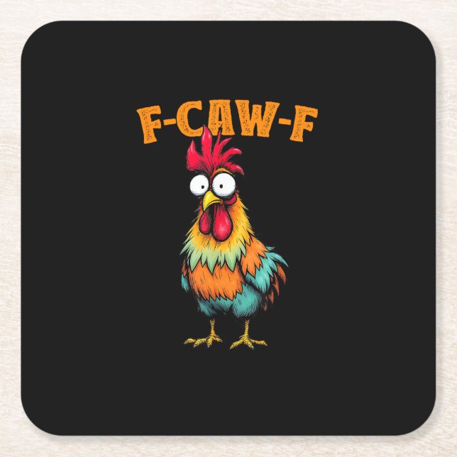 Chicken Lover Funny F-Caw-F Chicken Rechteckiger Pappuntersetzer (Vorderseite)