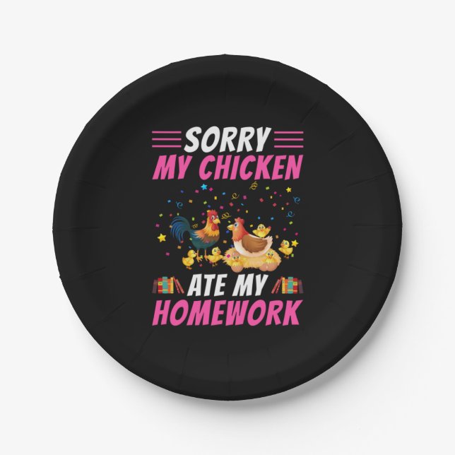 Chicken Lover | My Chicken Ate My Homework Pappteller (Vorderseite)