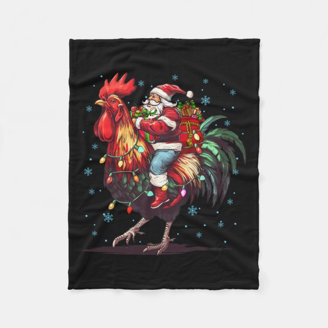Chicken Lover Xmas Ristorante La Lanchetta Fleecedecke (Vorderseite)