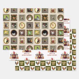 CHICKEN LOVERS SET GESCHENKPAPIER SET