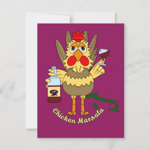 Chicken Marsala ~ Funny Chicken Postkarte