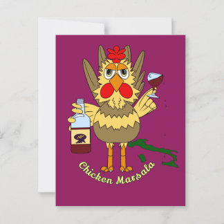 Chicken Marsala ~ Funny Chicken Postkarte
