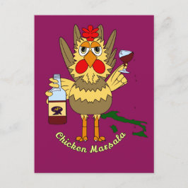 Chicken Marsala ~ Funny Chicken Postkarte