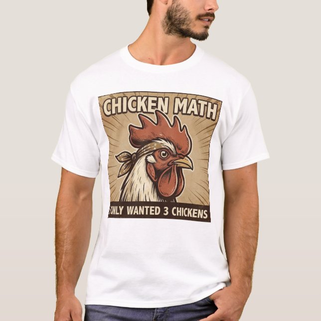 Chicken Math Funny Vintage Backyard Farming T-Shirt (Vorderseite)