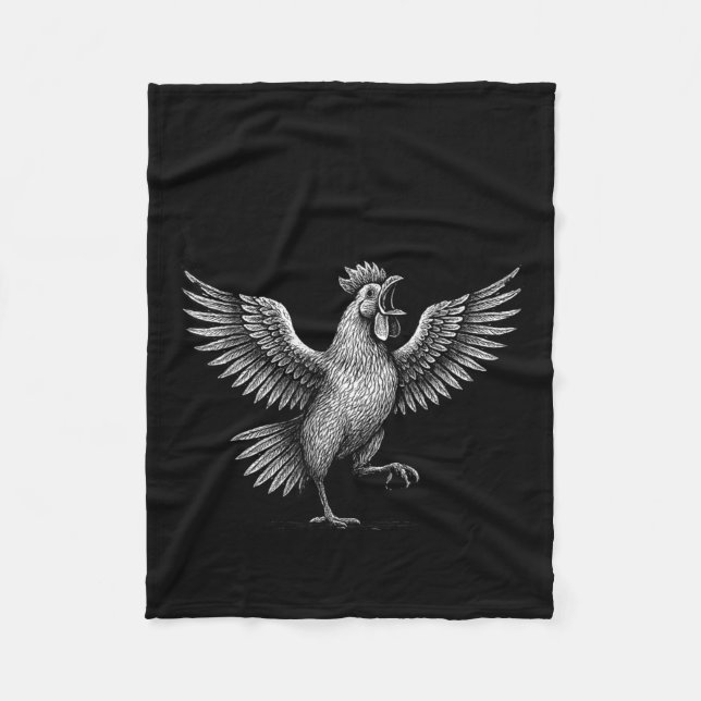 Chicken Meme Caw Funny Sayings Rooster Humor Quote Fleecedecke (Vorderseite)