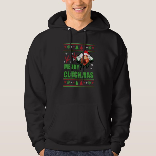 Chicken Merry Cluckmas Weihnachtsgebäck Hoodie (Vorderseite)