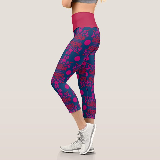 Chicken Nerd Unicorn Graphic Capri Leggings (Links)