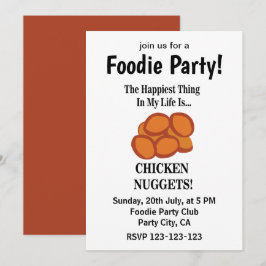 Chicken Nugget Fast Food Feinschmecker Party Einladung