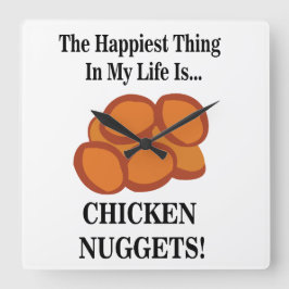 Chicken Nugget Fast Food Funny Chicken Nugget Quadratische Wanduhr