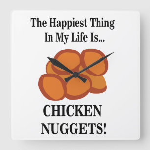 Chicken Nugget Fast Food Funny Chicken Nugget Quadratische Wanduhr