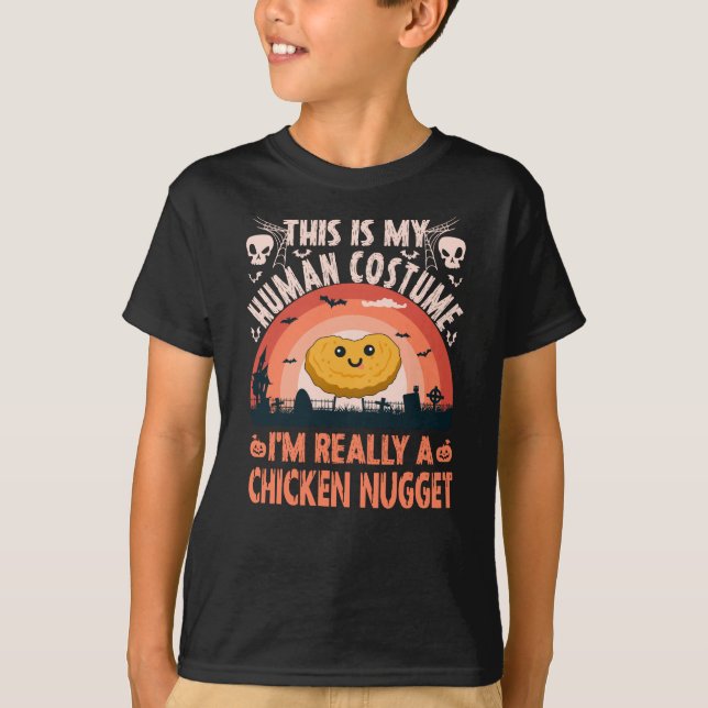 Chicken Nugget Halloween Human Costume T-Shirt (Vorderseite)