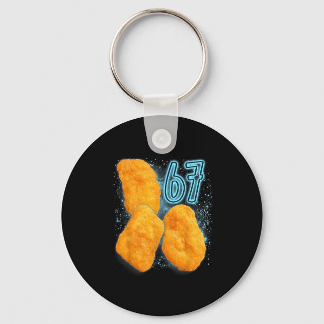 Chicken Nugget Lover 67 Meme Six Seven Fried Chick Schlüsselanhänger (Vorderseite)