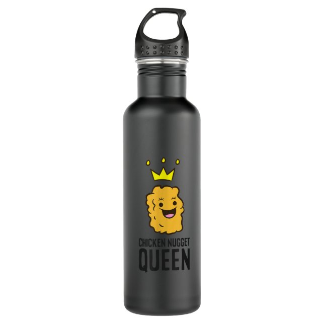Chicken Nugget Queen Funny Chicken Nuggets Couple Edelstahlflasche (Vorderseite)