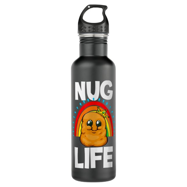 Chicken Nuggets Life Rainbow Funny Men Chicken Lov Edelstahlflasche (Vorderseite)