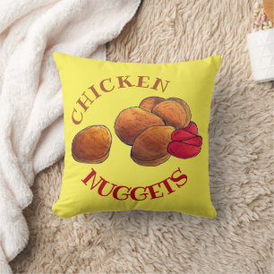 Chicken Nuggets mit Ketchup Junk Food Feinschmecke Kissen