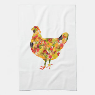Chicken of fruits, vegetables. Add your own text ! Geschirrtuch