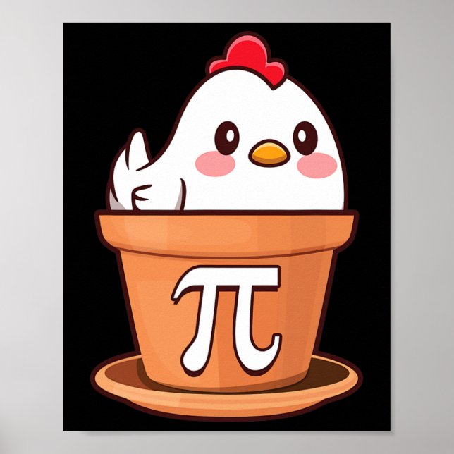 Chicken Pi Funny Pi Day Math Lover Teacher Graphic Poster (Vorne)