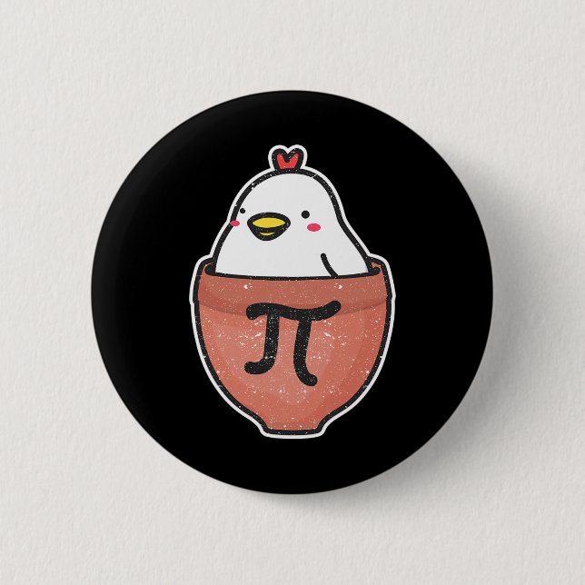 Chicken Pot Pi Day Funny Mathematik Lehrer Mathema Button (Vorderseite)