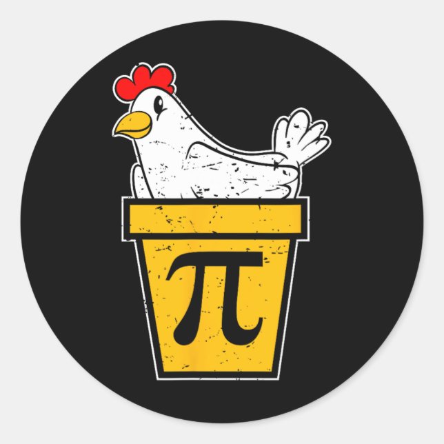 Chicken Pot Pi Day Runder Aufkleber (Vorderseite)