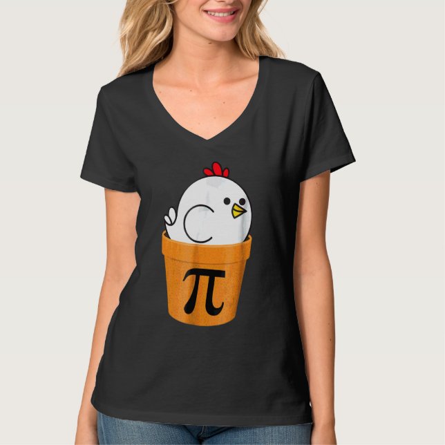 Chicken Pot Pi Funny Mah T-Shirt (Vorderseite)