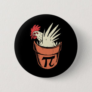 Chicken Pot Pi Funny Mathe Lehrer Pun Pi Day Button