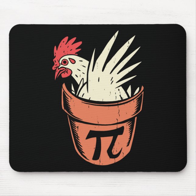 Chicken Pot Pi Funny Mathe Lehrer Pun Pi Day Mousepad (Vorne)