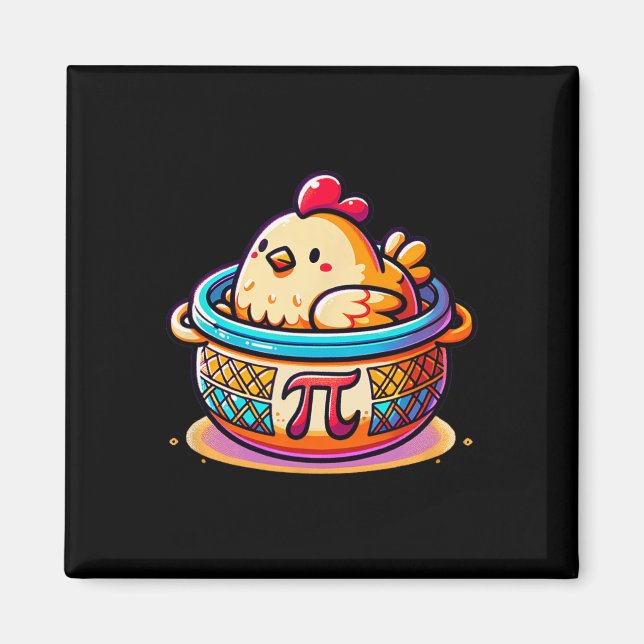 Chicken Pot Pi Funny Pi Day Math Magnet (Vorne)
