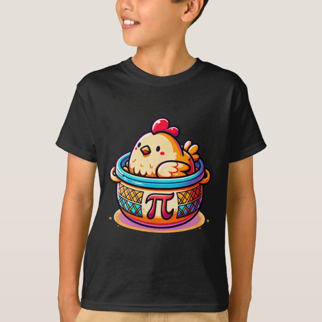 Chicken Pot Pi Funny Pi Day Math T-Shirt (Vorderseite)