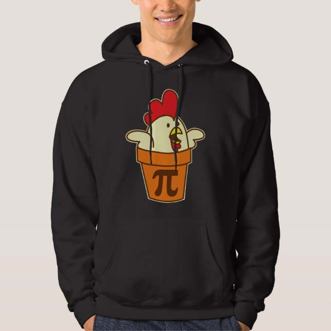 Chicken Pot Pi Geek Pie Mathematics Pun Hoodie (Vorderseite)