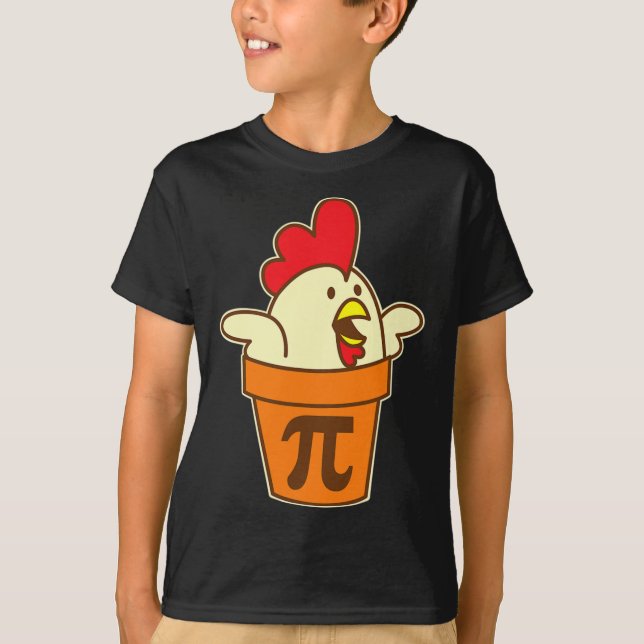 Chicken Pot Pi Geek Pie Mathematik Pun Funny T-Shirt (Vorderseite)