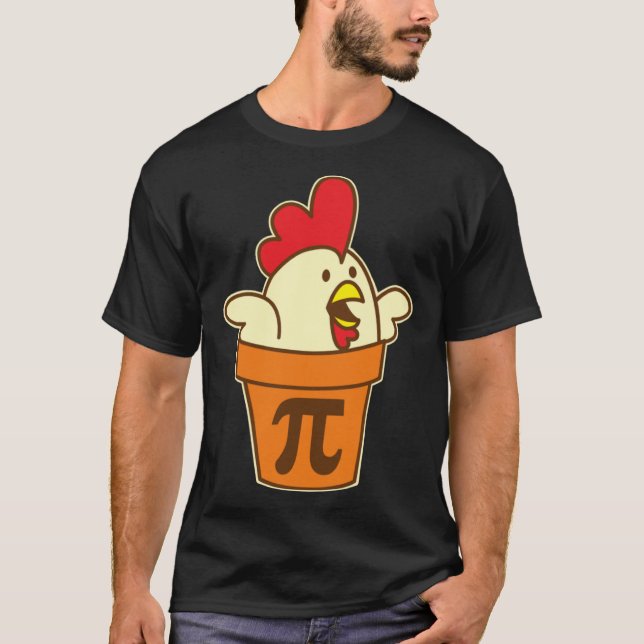 Chicken Pot Pi Geek Pie Mathematik Pun T-Shirt (Vorderseite)
