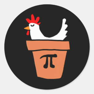 Chicken Pot Pie Funny Mathe Lover Pun Pi Day Stude Runder Aufkleber