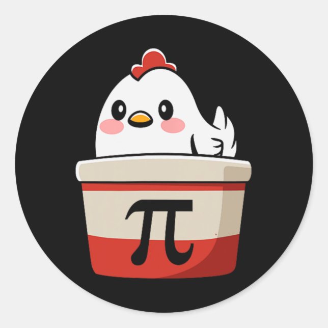 Chicken Pot Pie Funny Mathe Lover Pun Pi Day Stude Runder Aufkleber (Vorderseite)