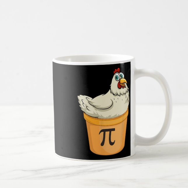 Chicken Pot Pie Funny Mathe Pun Chicken Pot Pi Kaffeetasse (Rechts)