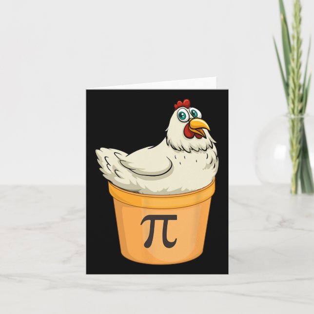 Chicken Pot Pie Funny Mathe Pun Chicken Pot Pi Karte (Vorderseite)